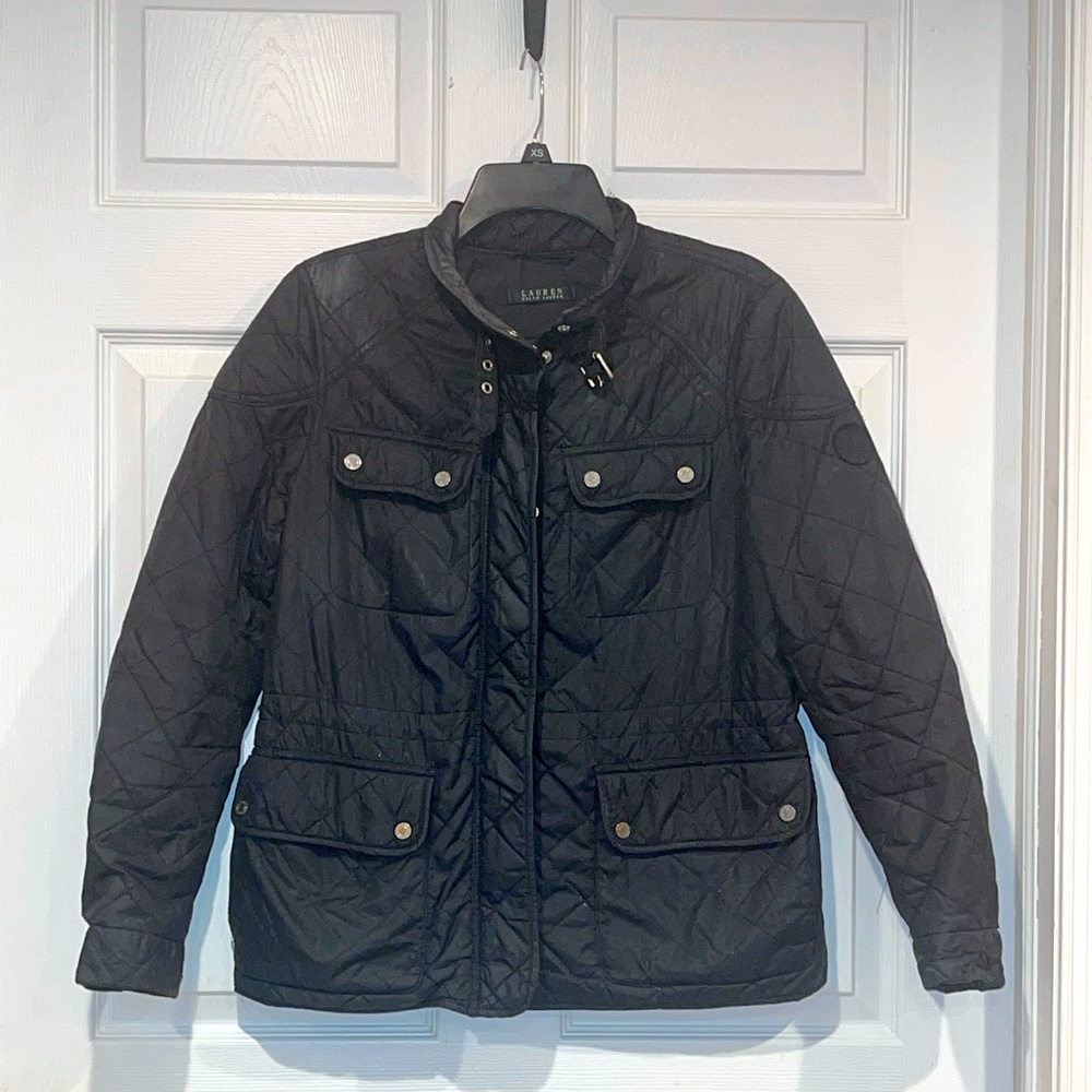 Vintage Lauren Ralph Lauren Women’s Black Quilted Jacket Size Medium